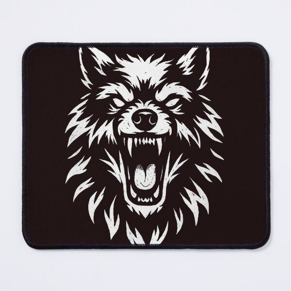 Item preview, Roaring Wolf Head  Bold Monochrome Design designed and sold by atlasouchen.