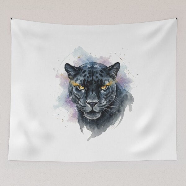 Item preview, Mystic Shadow Panther – Golden Eyes Watercolor Spirit Art designed and sold by MoonSoul Studio.