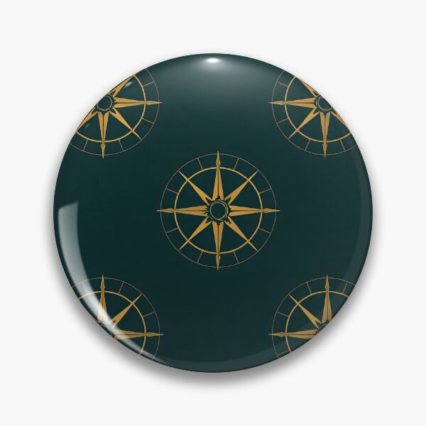 Item preview, Emerald Gold Compass Seamless Pattern designed and sold by BrickByDream.