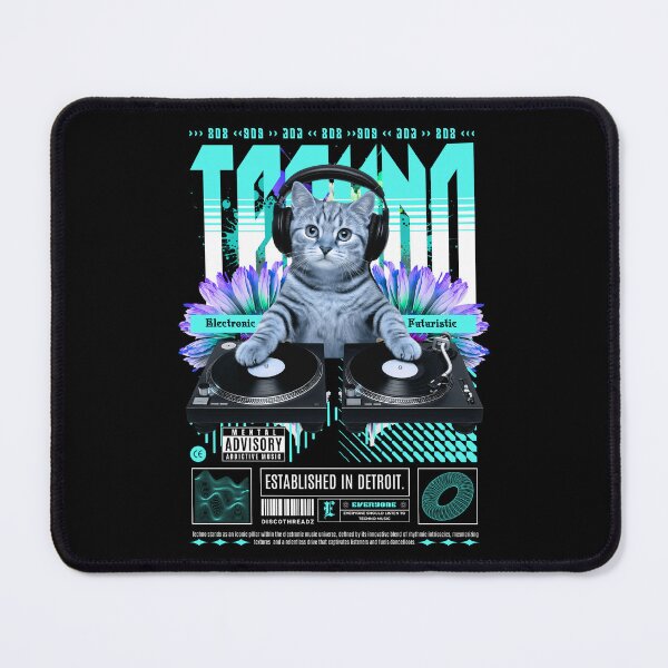 Item preview, TECHNO - Feline The Techno (White) designed and sold by Discothreadz.