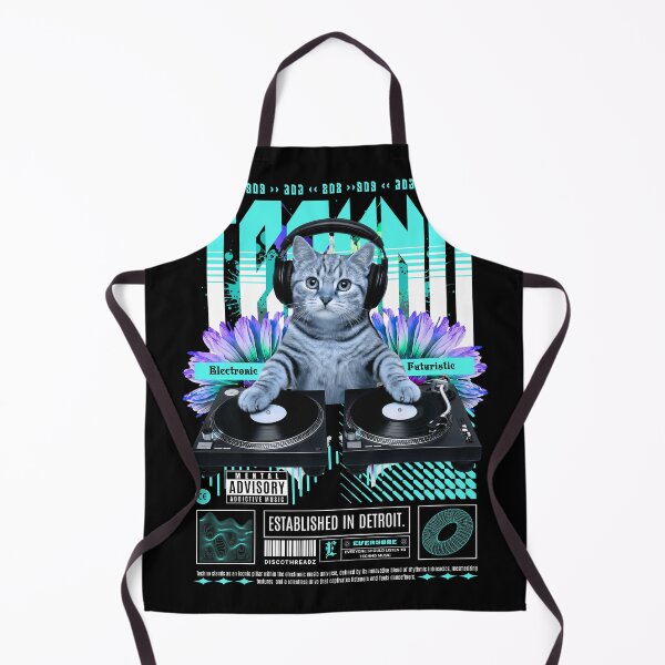 Item preview, TECHNO - Feline The Techno (White) designed and sold by Discothreadz.