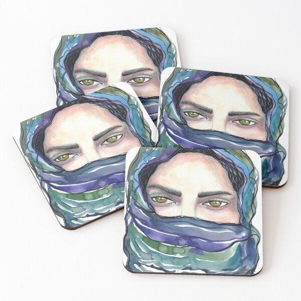 Item preview, Veiled Mystery - Mixed Media Watercolor Portrait designed and sold by Kerravan.
