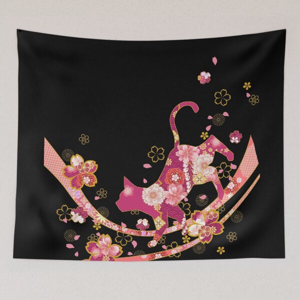 Item preview, Japanese Turquoise Night Floral Pattern designed and sold by Sanagiatelier.