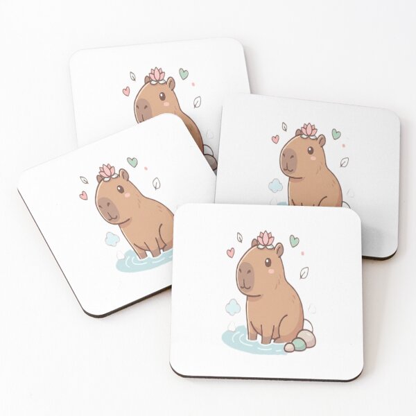 Item preview, "Kawaii Zen Capybara in Hot Springs" designed and sold by Rayli19.
