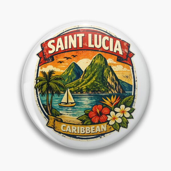 Item preview, Saint Lucia Caribbean Retro Style designed and sold by scicilysimonee.