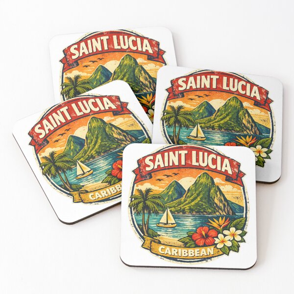 Item preview, Saint Lucia Caribbean Retro Style designed and sold by scicilysimonee.