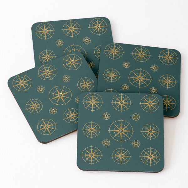 Item preview, Luxury Emerald Gold Compass Pattern designed and sold by BrickByDream.