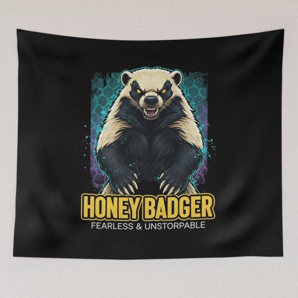 Item preview, Fearless Honey Badger Mascot - Unstoppable Savage Spirit Animal designed and sold by Wear Sculpt.