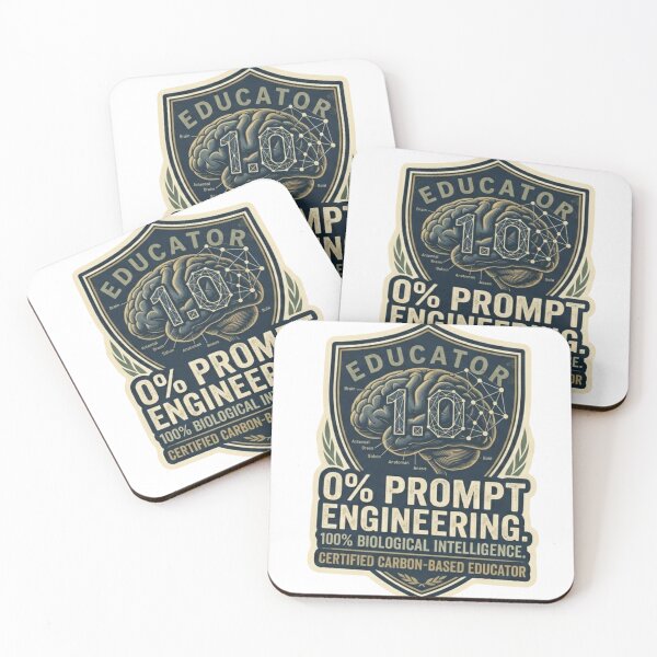 Item preview, Certified Carbon Based Educator Sticker - 0% Prompt Engineering 100% Biological Intelligence Teacher Gift - Anti AI Human Brain Retro Vintage Badge for Biology English Professor Writer designed and sold by kinany00.