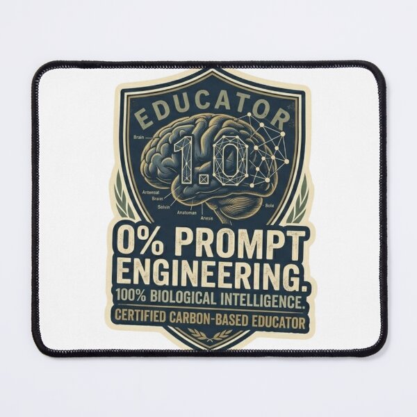 Item preview, Certified Carbon Based Educator Sticker - 0% Prompt Engineering 100% Biological Intelligence Teacher Gift - Anti AI Human Brain Retro Vintage Badge for Biology English Professor Writer designed and sold by kinany00.