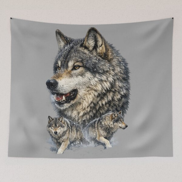 Item preview, Arctic Soul: Grey Wolf Pack in the Snow designed and sold by Shirtaholism.