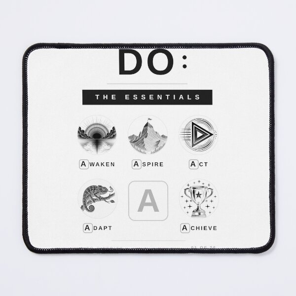 Item preview, Do The Essentials - Letter A: Awaken, Aspire, Act, Adapt, Achieve - Motivational Tee - Light Tee designed and sold by Rajutsha.