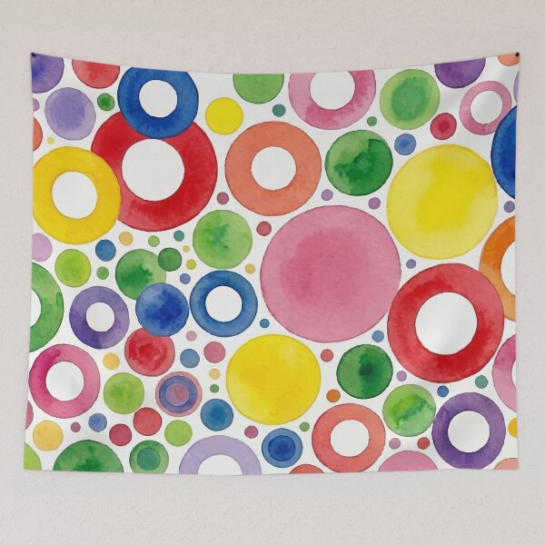 Item preview, Cheerful Watercolor Circles and Rings - Modern Geometric Pattern designed and sold by Far Out Goods.
