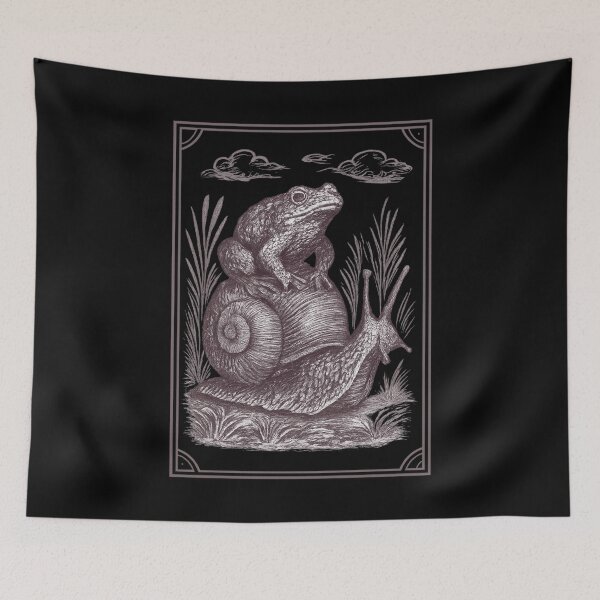 Item preview, Frog on Snail – Whimsical Woodland Journey designed and sold by LuveraxArt.