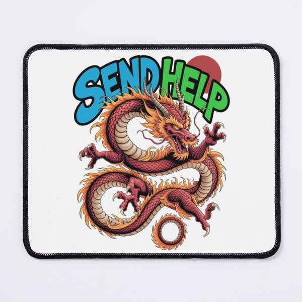 Item preview, Send Help – Fierce Japanese Dragon Streetwear Graphic with Bold Typography designed and sold by NewUSShop.