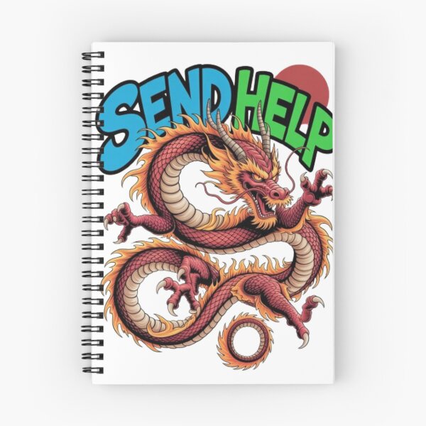 Item preview, Send Help – Fierce Japanese Dragon Streetwear Graphic with Bold Typography designed and sold by NewUSShop.
