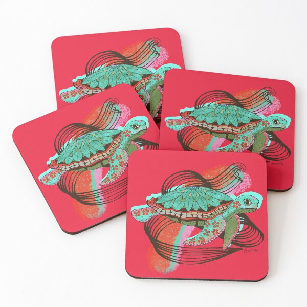 Item preview, Sea Turtle in Red and Sea Green designed and sold by Free-Spirit-Meg.