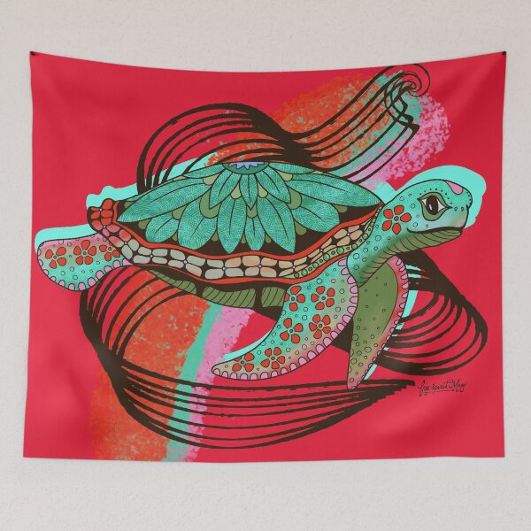 Item preview, Sea Turtle in Red and Sea Green designed and sold by Free-Spirit-Meg.
