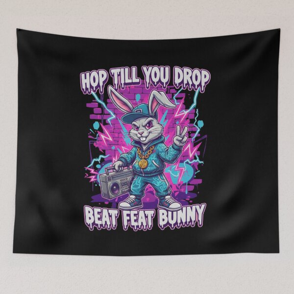 Item preview, Hiphop Bunny Boombox Art - Streetwear Graffiti Rabbit Design designed and sold by Wear Sculpt.