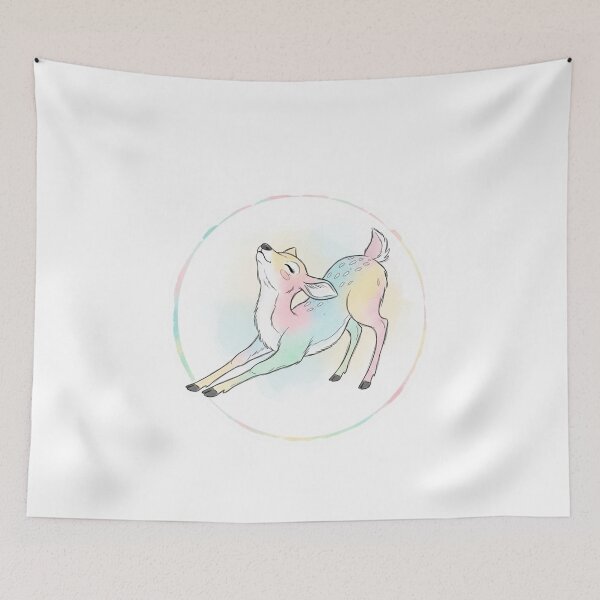 Item preview, Stretch Mode Deer – Cute Watercolor Animal Sticker designed and sold by MongOficial.
