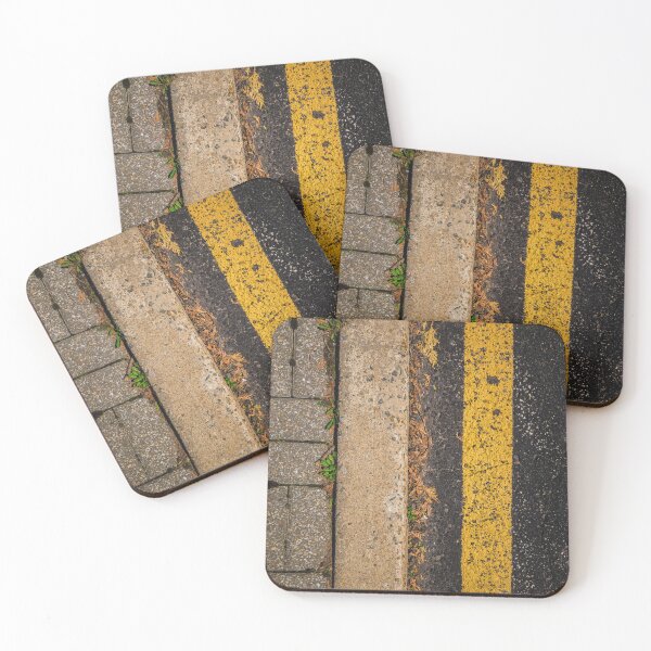 Item preview, Yellow Painted Line on Weathered Urban Asphalt designed and sold by ADAG-ART.