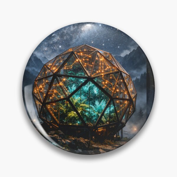 Item preview, Quantum Fractal Greenhouse - Celestial Circuit Nature Wall Art designed and sold by LuxeBuzz.