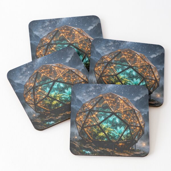 Item preview, Quantum Fractal Greenhouse - Celestial Circuit Nature Wall Art designed and sold by LuxeBuzz.