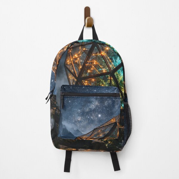 Item preview, Quantum Fractal Greenhouse - Celestial Circuit Nature Wall Art designed and sold by LuxeBuzz.