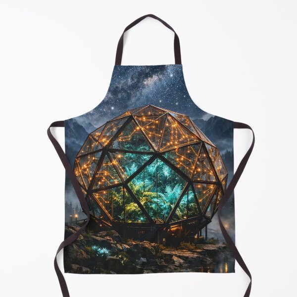 Item preview, Quantum Fractal Greenhouse - Celestial Circuit Nature Wall Art designed and sold by LuxeBuzz.