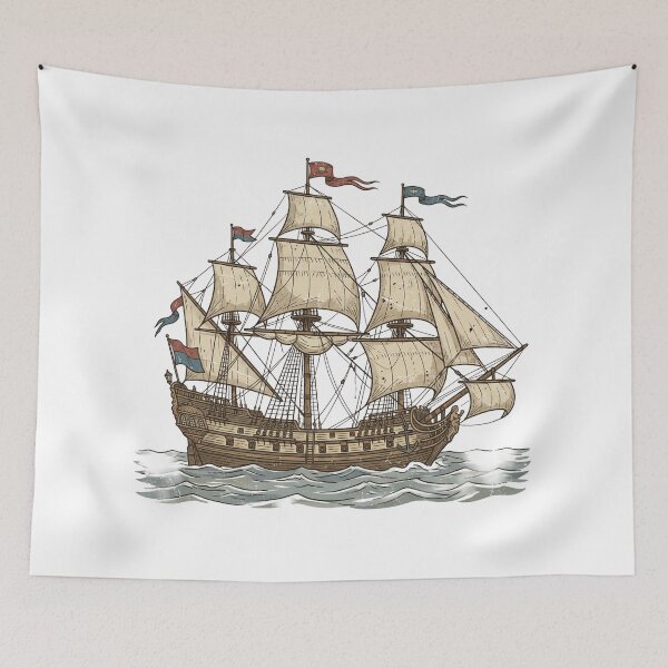 Item preview, Vintage Sailing Ship – Classic Maritime Travel Design designed and sold by pictranoosa.