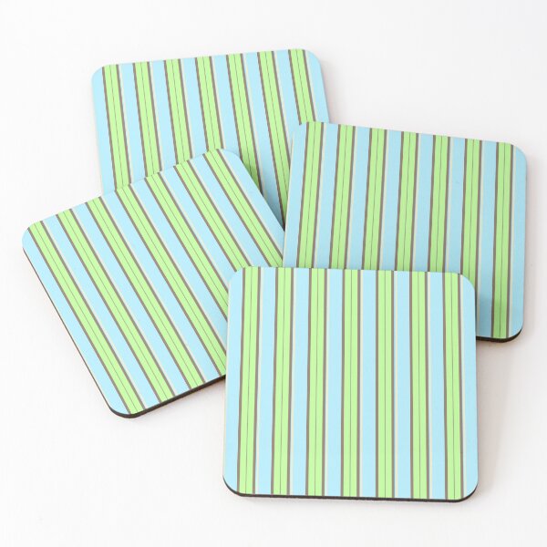 Item preview, blue and lime green vertical stripes pattern designed and sold by FatBirdie.