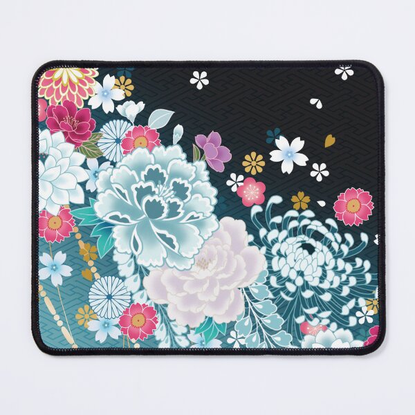Item preview, Japanese Blue Night Chrysanthemum & Peony Floral Pattern designed and sold by Sanagiatelier.