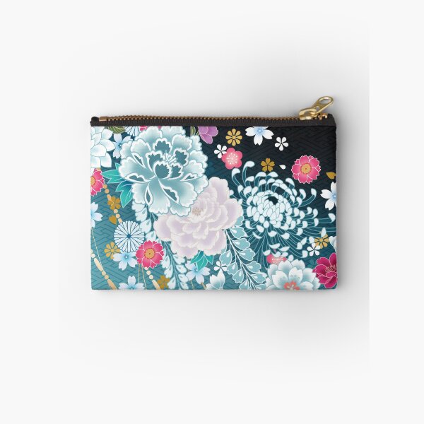 Item preview, Japanese Blue Night Chrysanthemum & Peony Floral Pattern designed and sold by Sanagiatelier.