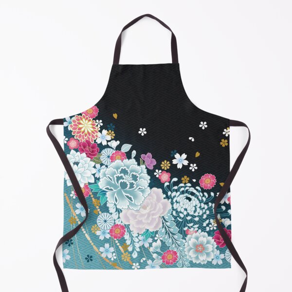 Item preview, Japanese Blue Night Chrysanthemum & Peony Floral Pattern designed and sold by Sanagiatelier.