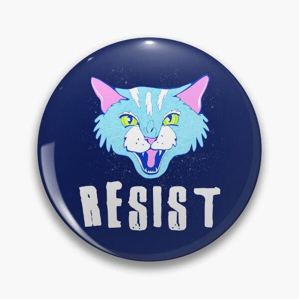 Item preview, Resist Blue Cat - Proud Radical Left Cat - proud progressive liberal cat  designed and sold by crestfallenmermaid.