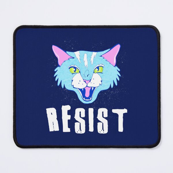 Item preview, Resist Blue Cat - Proud Radical Left Cat - proud progressive liberal cat  designed and sold by crestfallenmermaid.