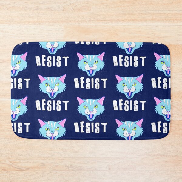 Item preview, Resist Blue Cat - Proud Radical Left Cat - proud progressive liberal cat  designed and sold by crestfallenmermaid.