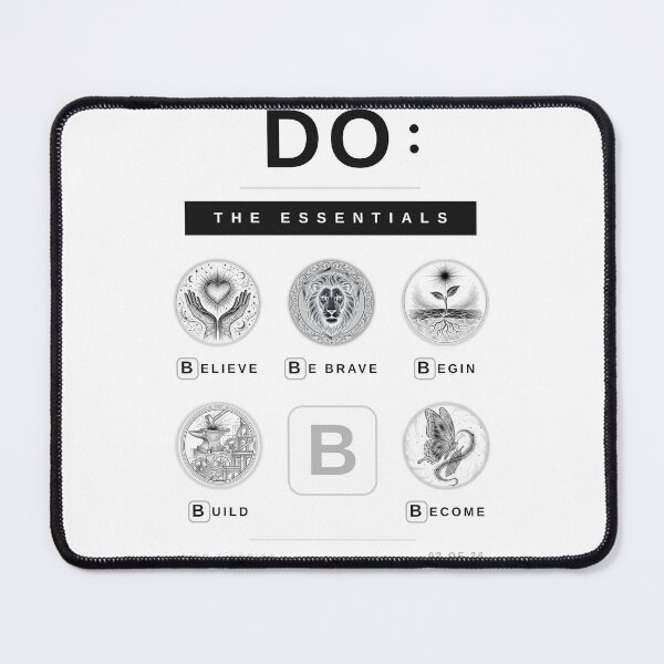 Item preview, Do The Essentials - Letter B: Believe, Be Brave, Begin, Build, Become - Motivational Tee - Light Tee designed and sold by Rajutsha.
