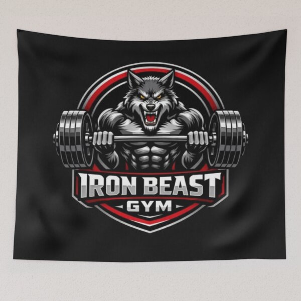 Item preview, Iron Beast Gym Wolf Shirt – Alpha Strength Hardcore Workout Tee designed and sold by wanado.