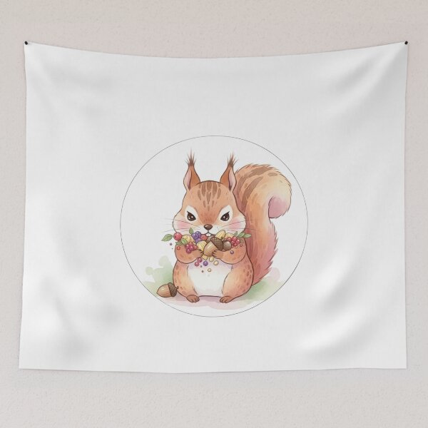 Item preview, Snack Lover Squirrel – Cute Watercolor Animal Sticker designed and sold by MongOficial.