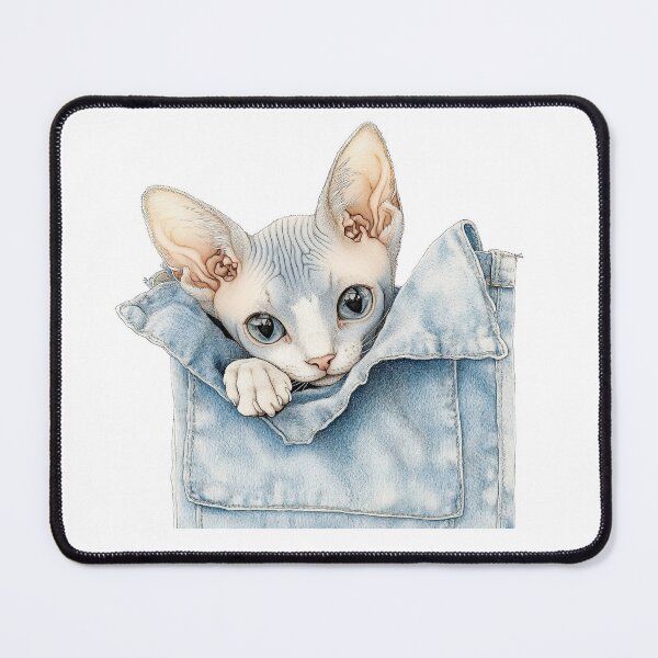 Item preview, Cute Sphynx Cat In Pocket designed and sold by rachada99.
