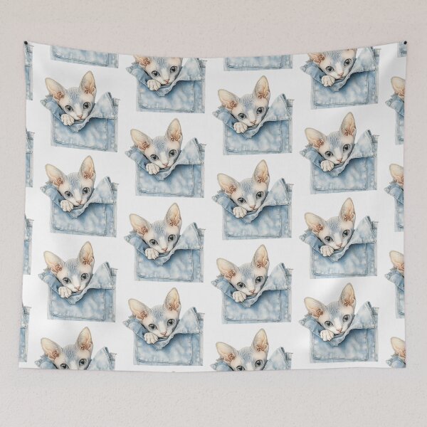 Item preview, Cute Sphynx Cat In Pocket designed and sold by rachada99.