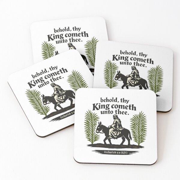 Item preview, Woodcut Jesus Riding Donkey Palm Sunday Scripture designed and sold by FunFitLife Studio.