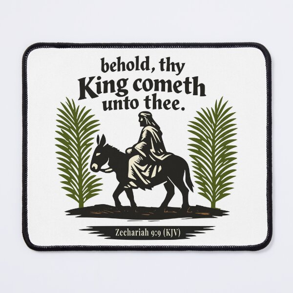 Item preview, Woodcut Jesus Riding Donkey Palm Sunday Scripture designed and sold by FunFitLife Studio.