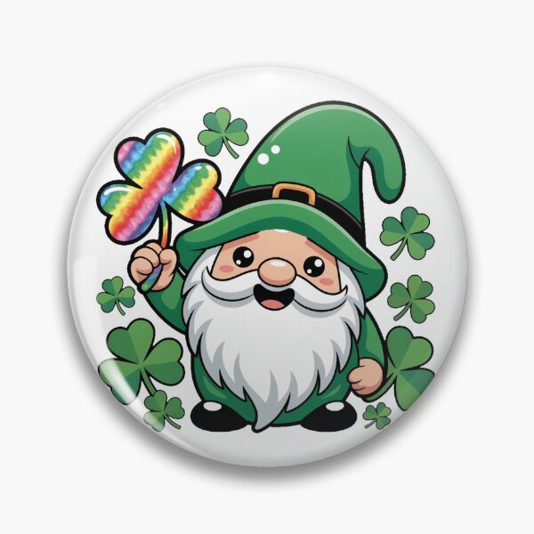 Item preview, St Patrick’s Day Gnome Rainbow Shamrock designed and sold by QuiteOrbit.