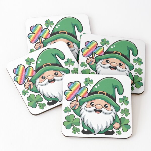 Item preview, St Patrick’s Day Gnome Rainbow Shamrock designed and sold by QuiteOrbit.