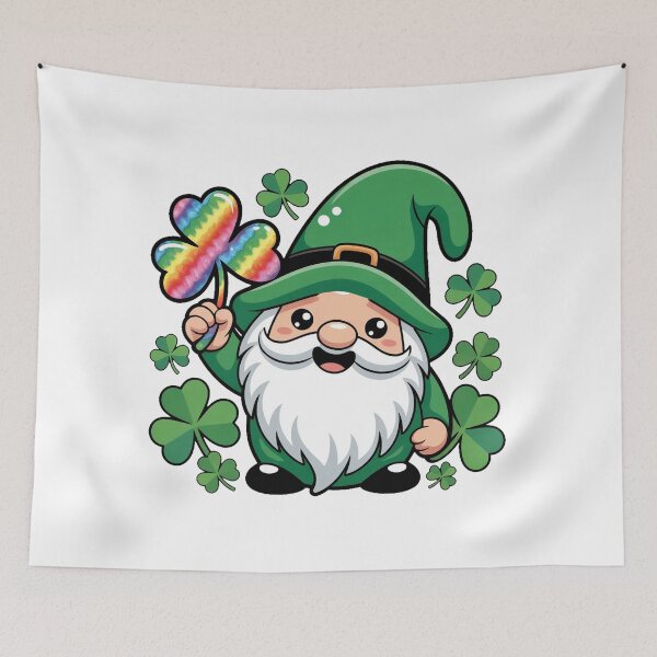 Item preview, St Patrick’s Day Gnome Rainbow Shamrock designed and sold by QuiteOrbit.