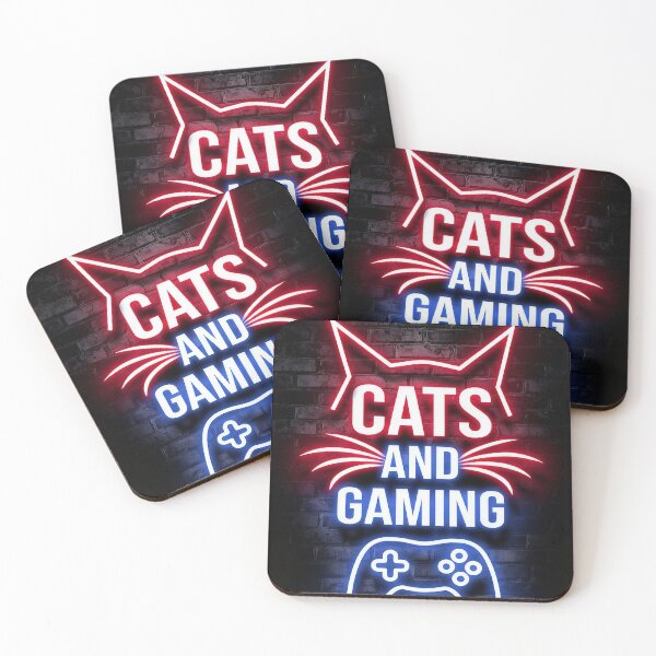 Item preview, "Cats and Gaming" Neon Sign Design - Gamer Style for Cat Lovers designed and sold by Hipatye26.