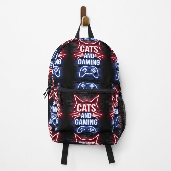 Item preview, "Cats and Gaming" Neon Sign Design - Gamer Style for Cat Lovers designed and sold by Hipatye26.