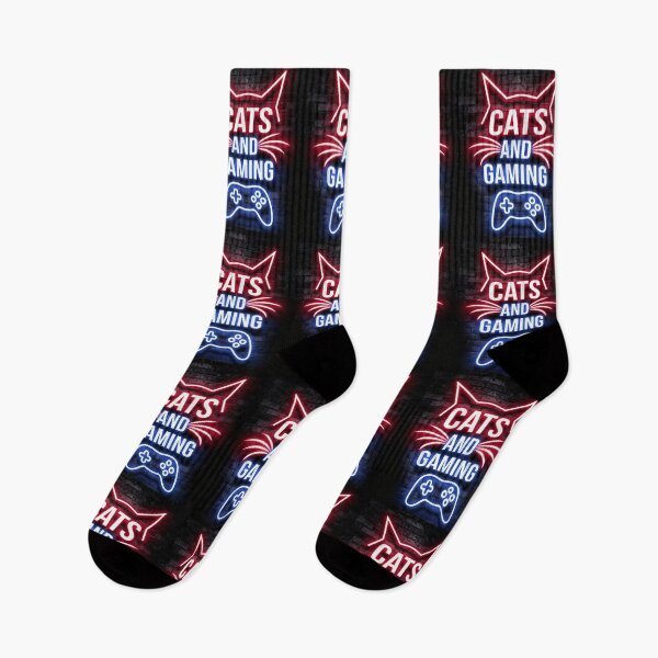 Item preview, "Cats and Gaming" Neon Sign Design - Gamer Style for Cat Lovers designed and sold by Hipatye26.